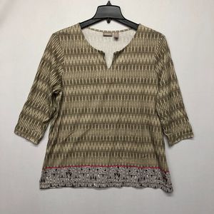 Chico's Women 3/4 Sleeve Blouse Top Shirt Size 3 Cotton Modal B235 -26